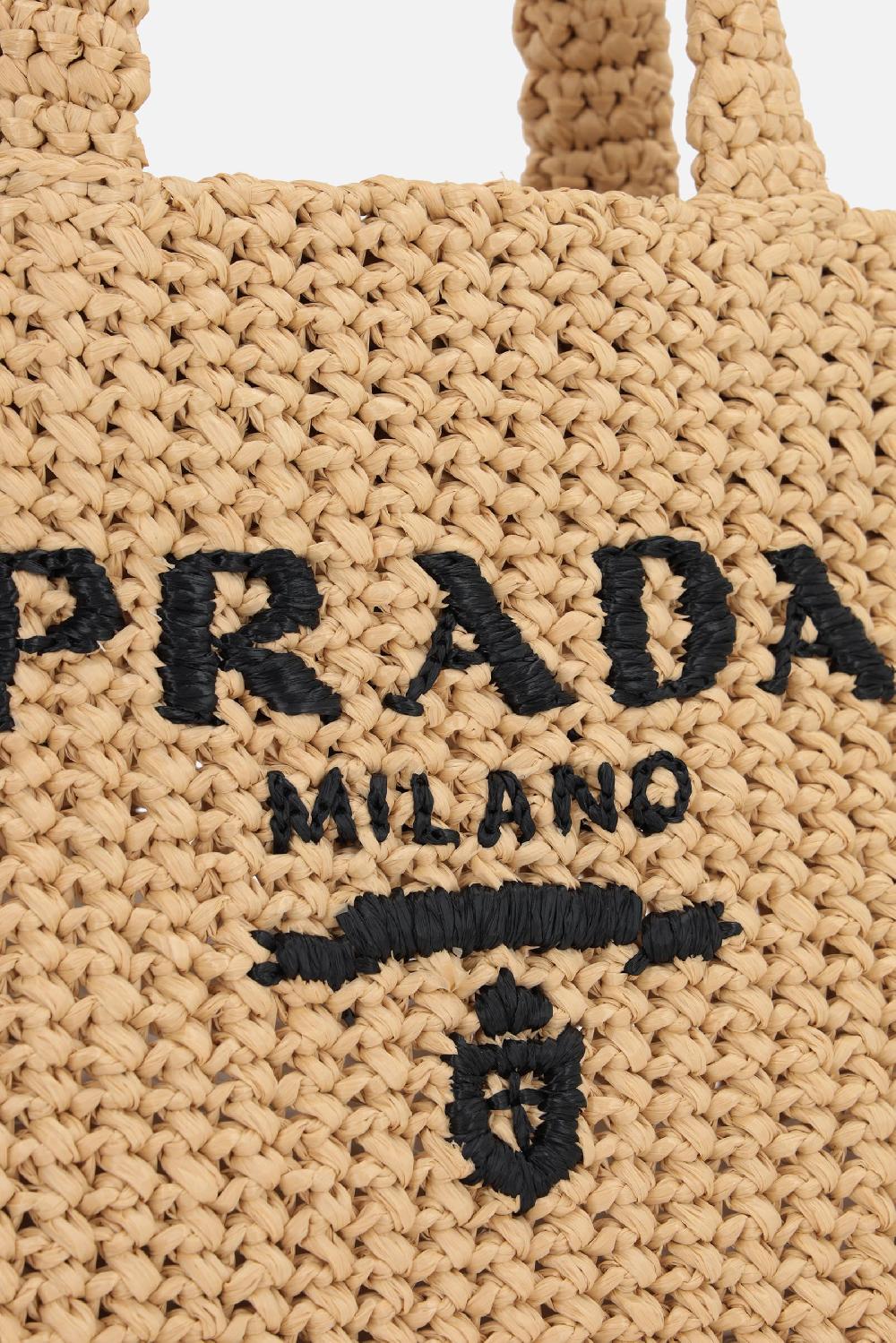 PRADA Borsa Shopping Small In Rafia Sintetica