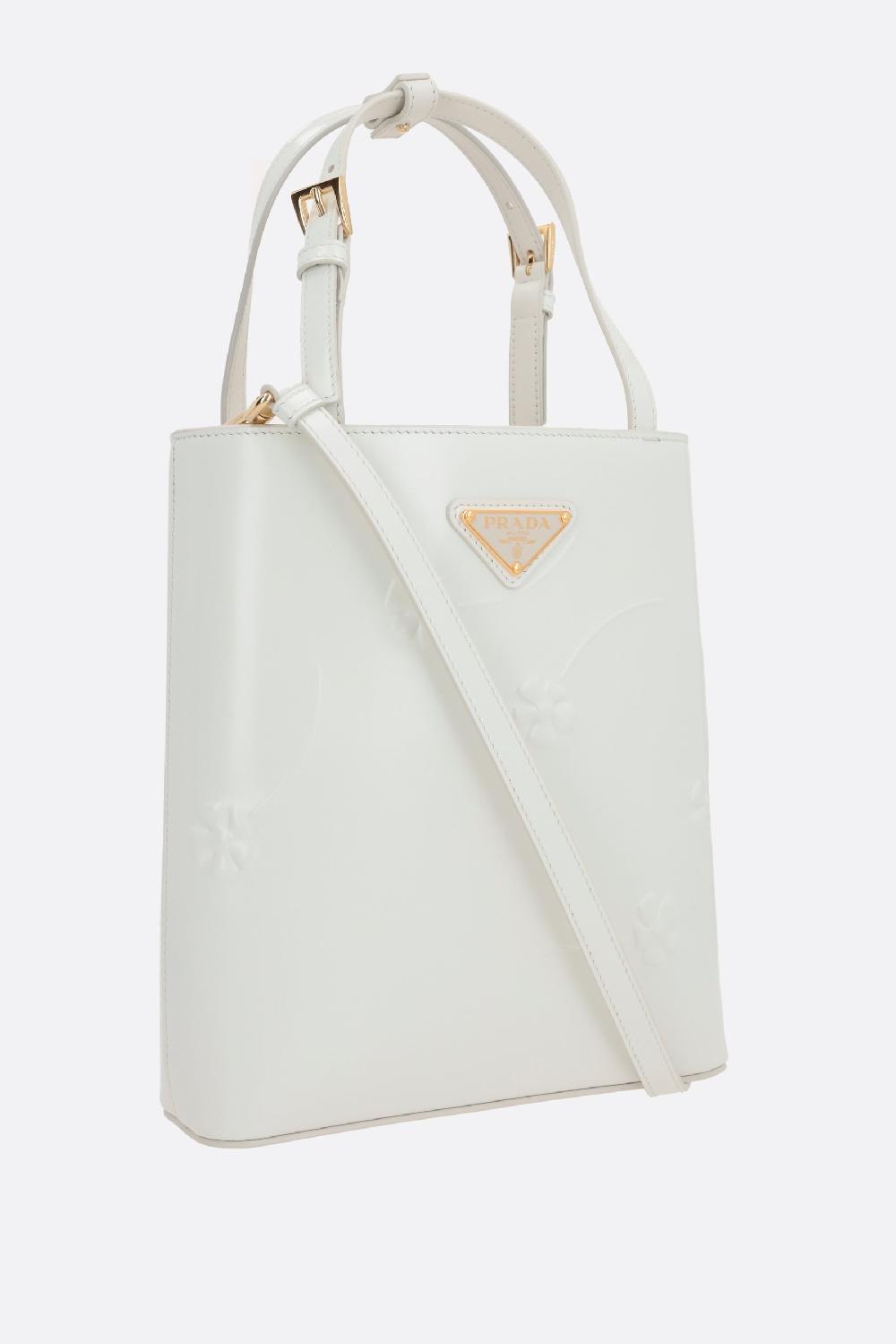 PRADA Borsa Tote In Pelle Spazzolata Con Logo