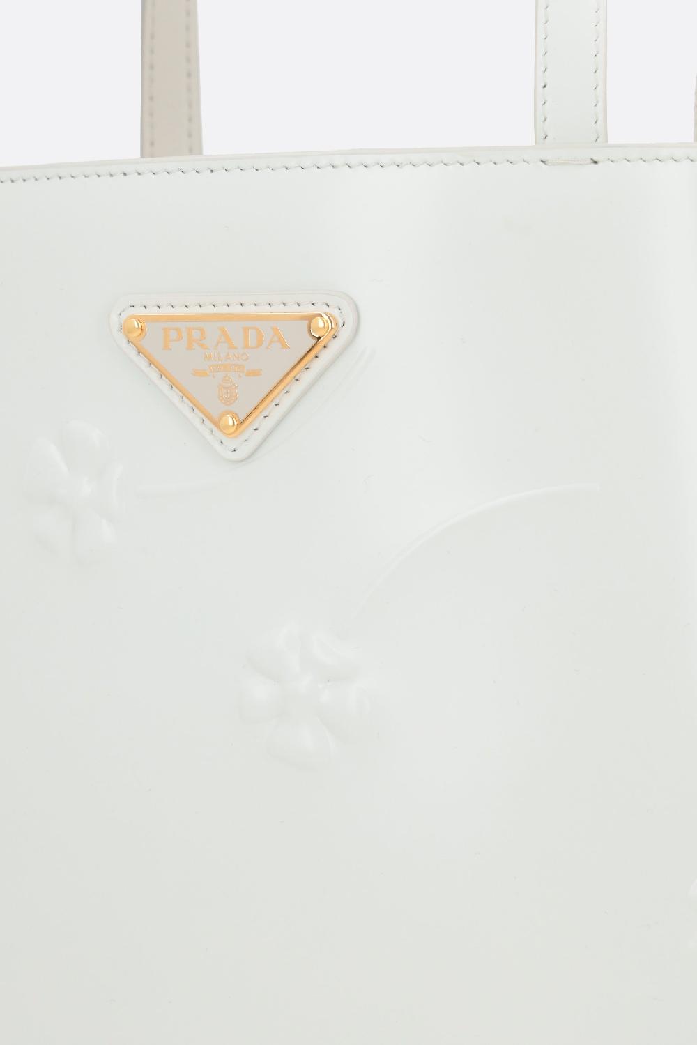 PRADA Borsa Tote In Pelle Spazzolata Con Logo