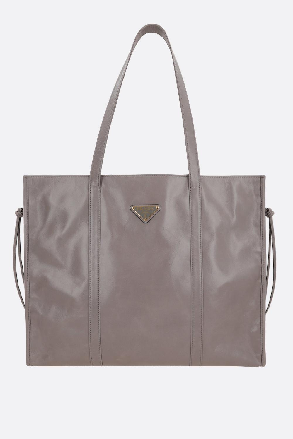 PRADA borsa tote large in pelle Soft Lux