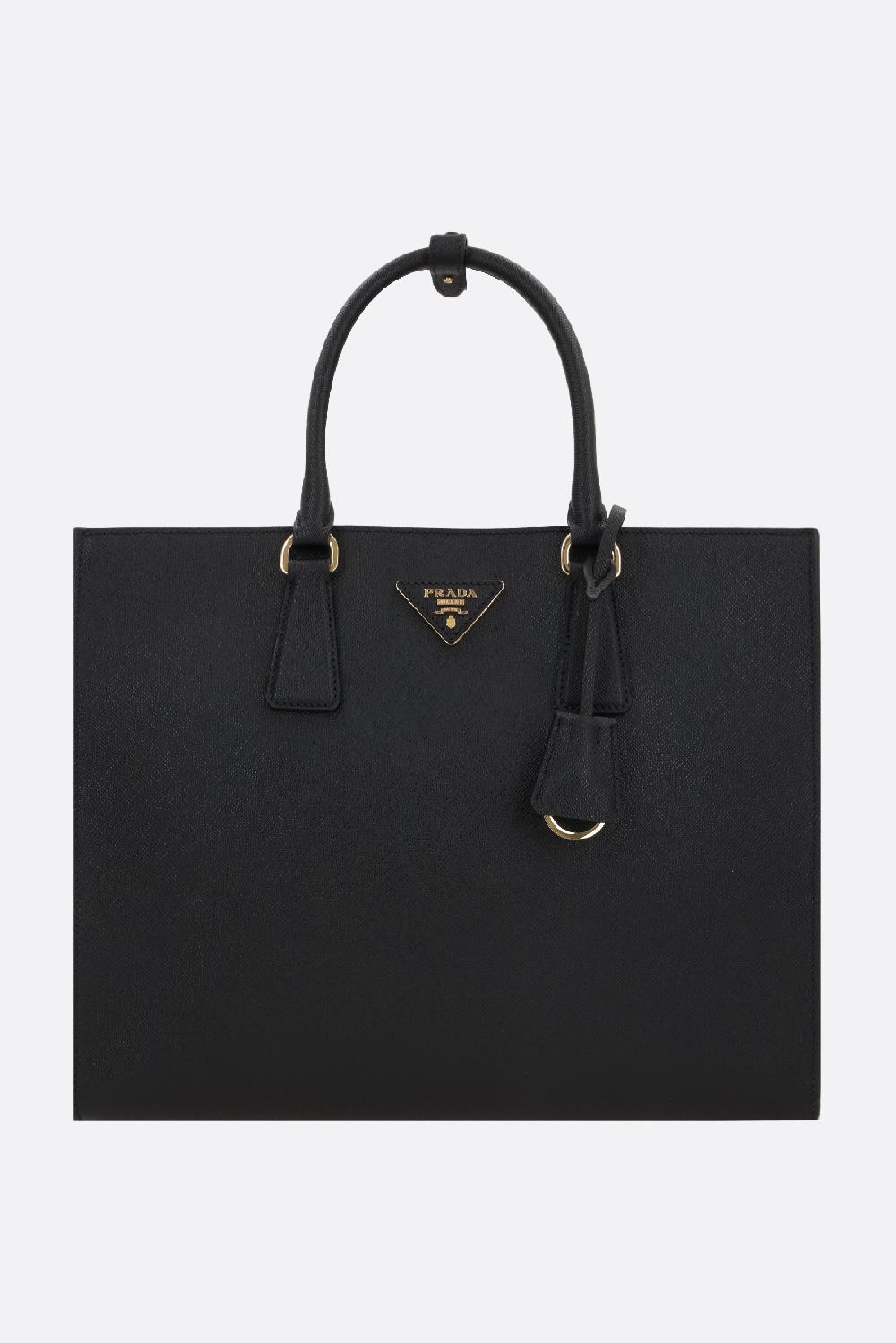 PRADA borsa tote media in pelle Saffiano Lux