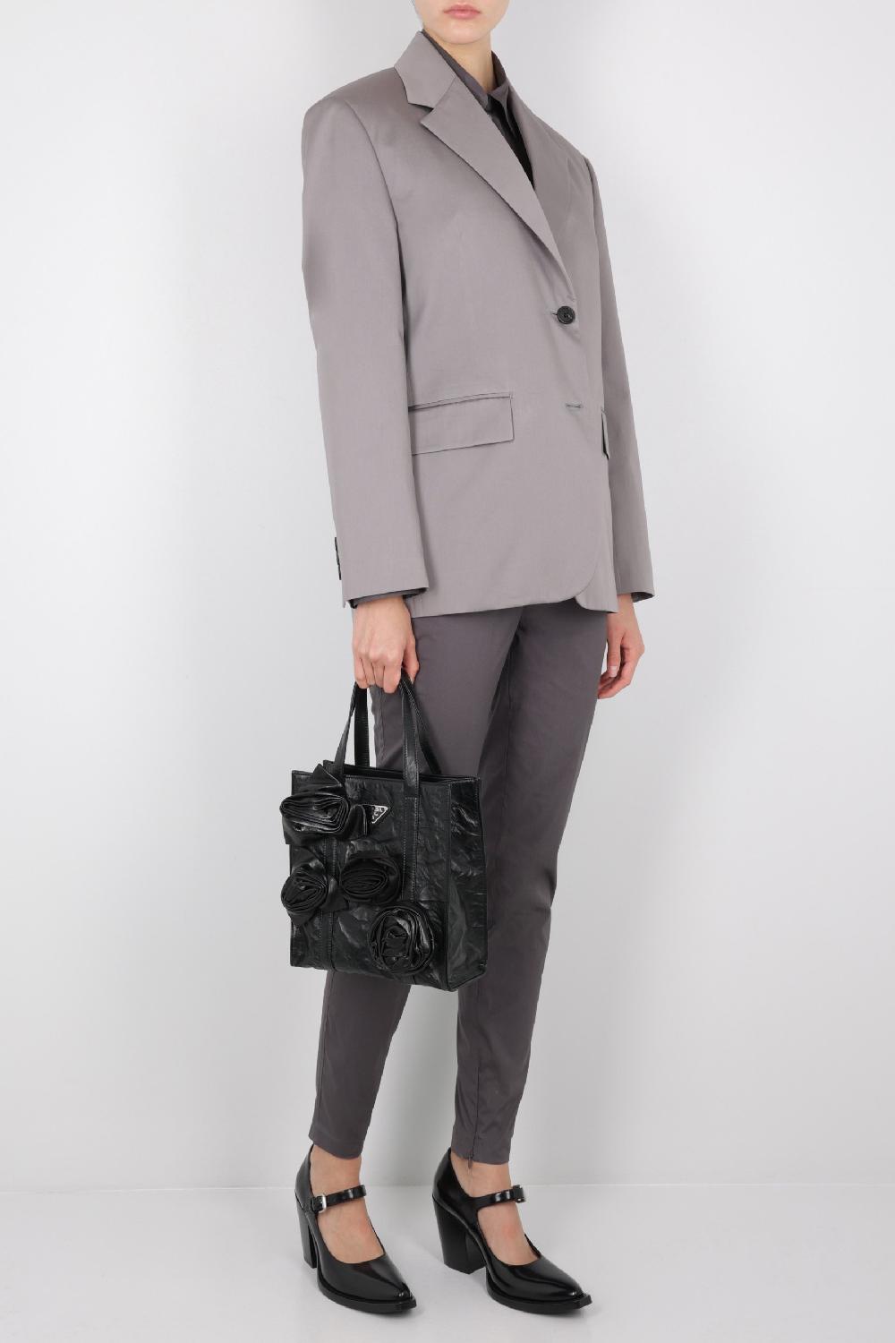 PRADA Borsa Tote Mini In Nappa Antique Con Fiori