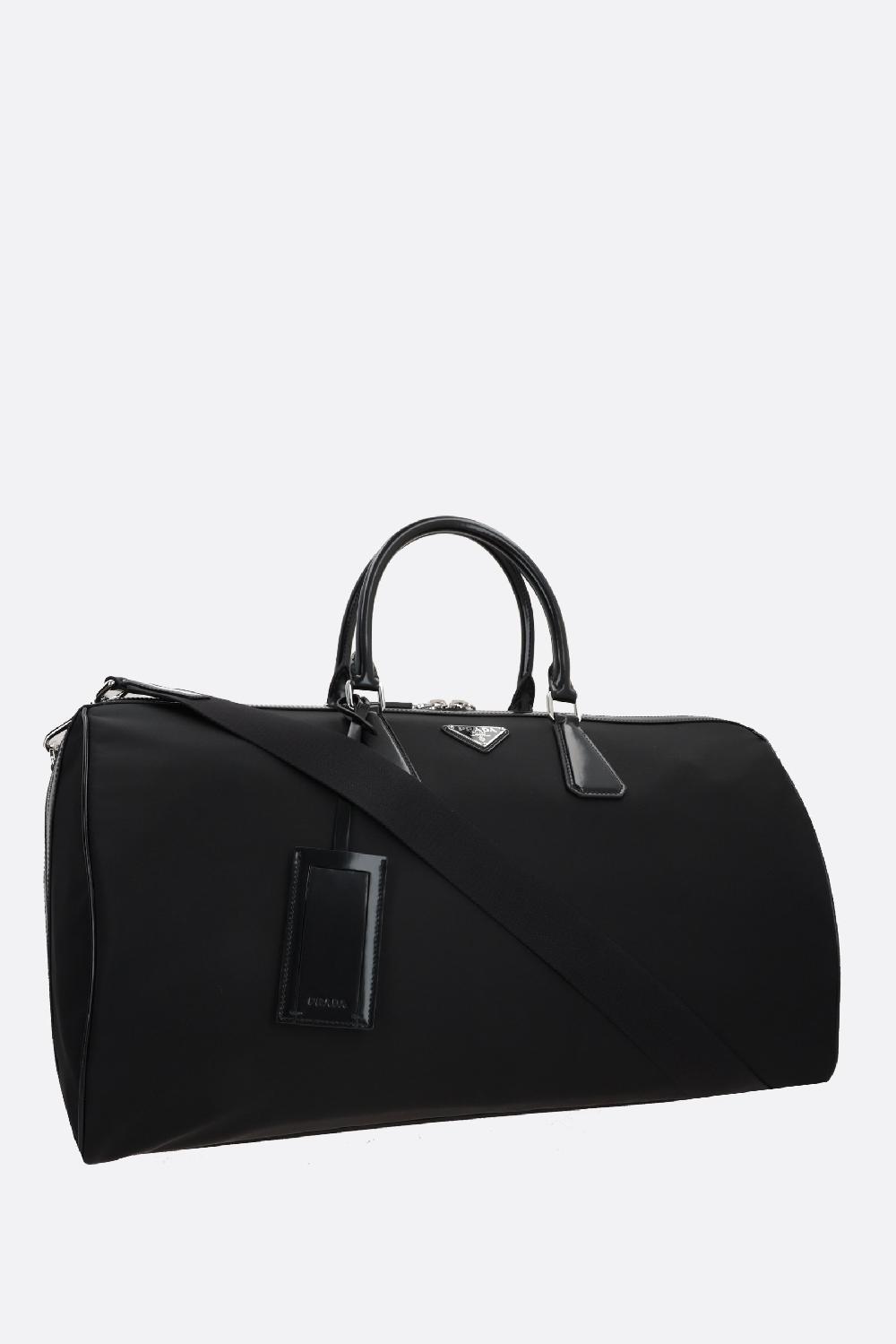 PRADA Borsa Weekend In Re-Nylon E Pelle Spazzolata