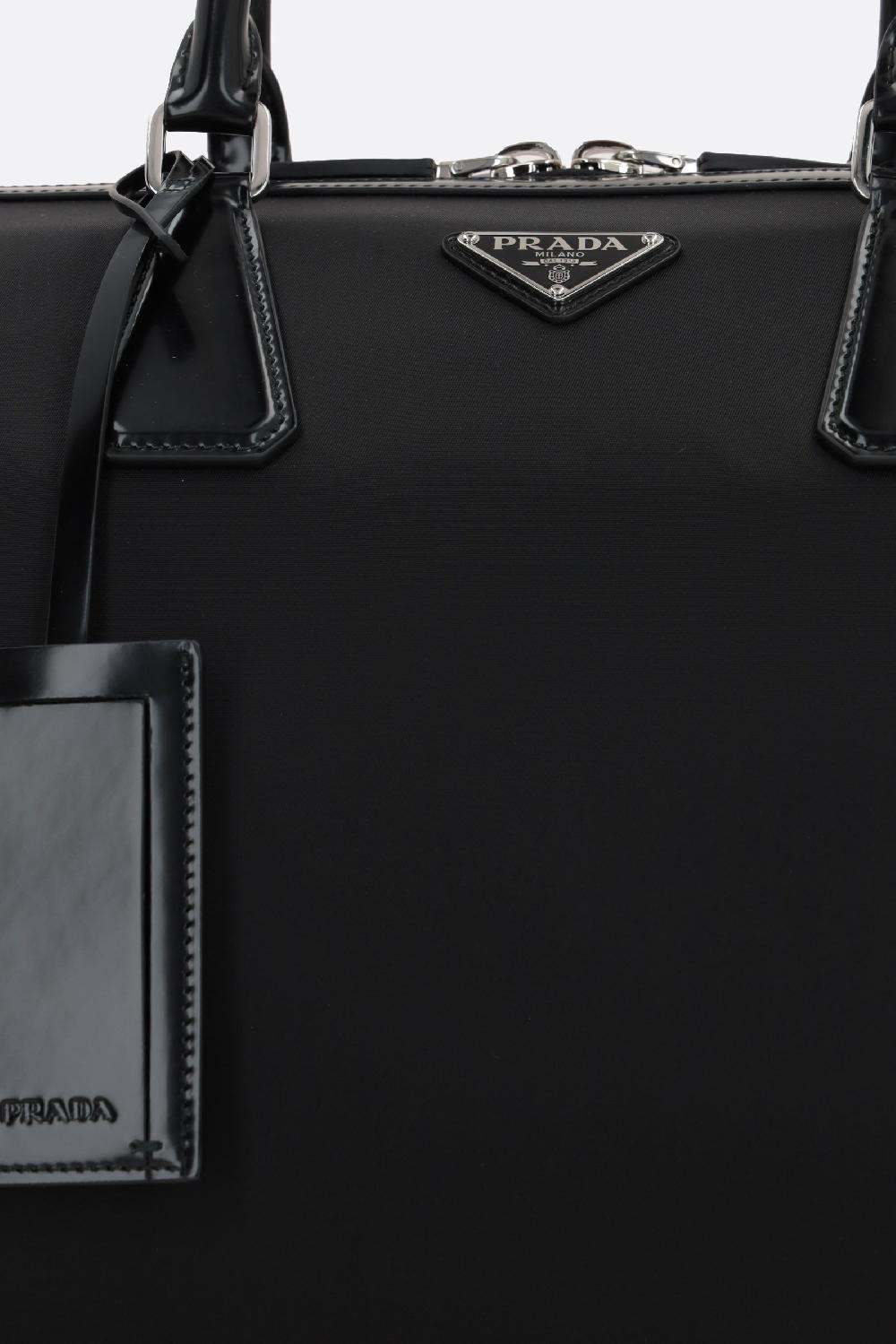 PRADA Borsa Weekend In Re-Nylon E Pelle Spazzolata