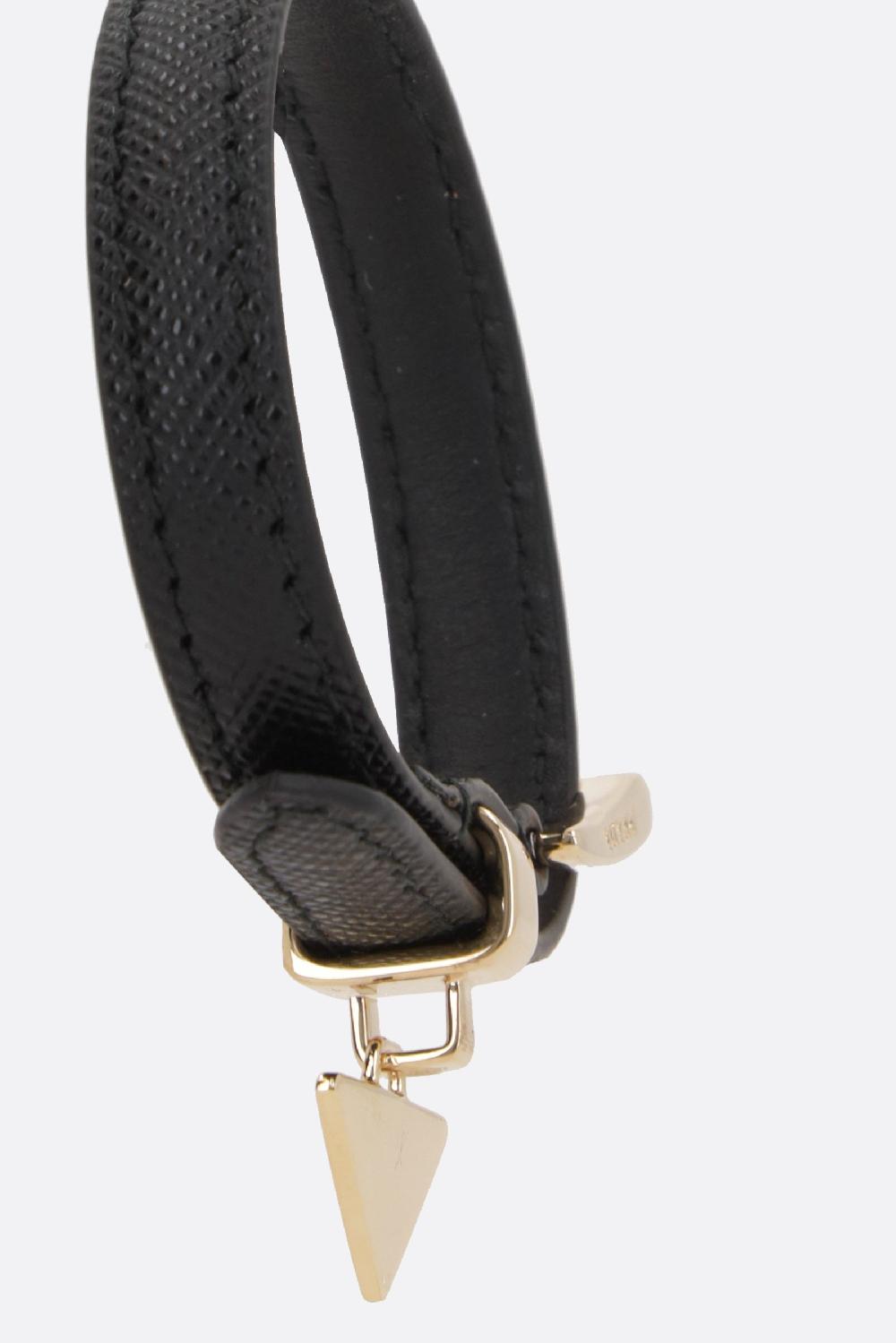 PRADA Bracciale In Pelle Saffiano Con Logo