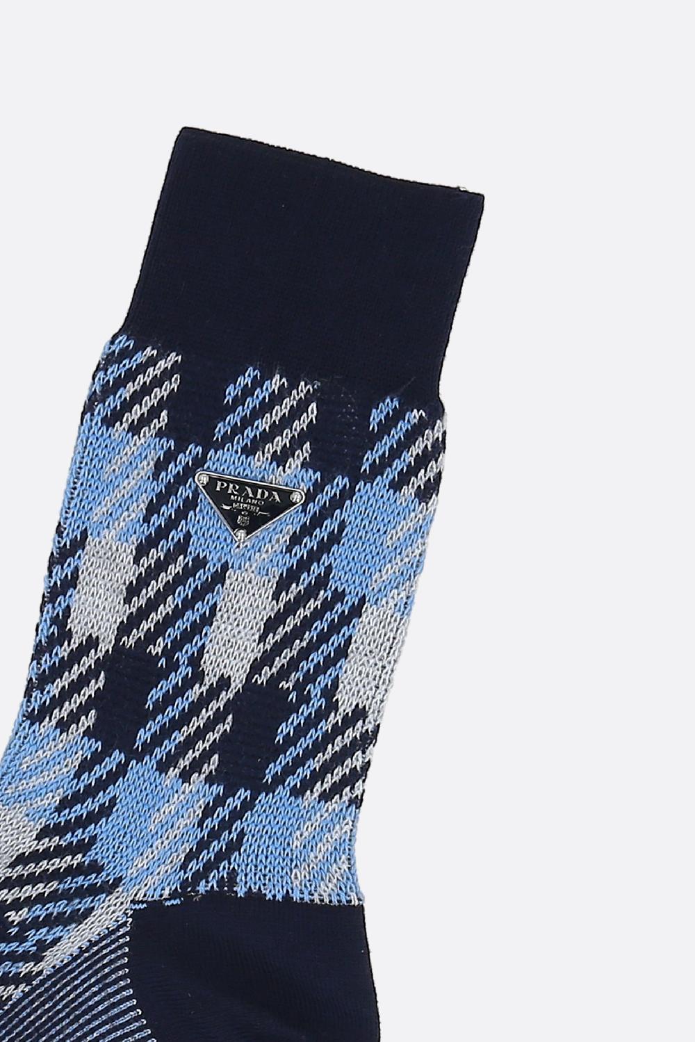 PRADA Calze In Misto Cotone Check