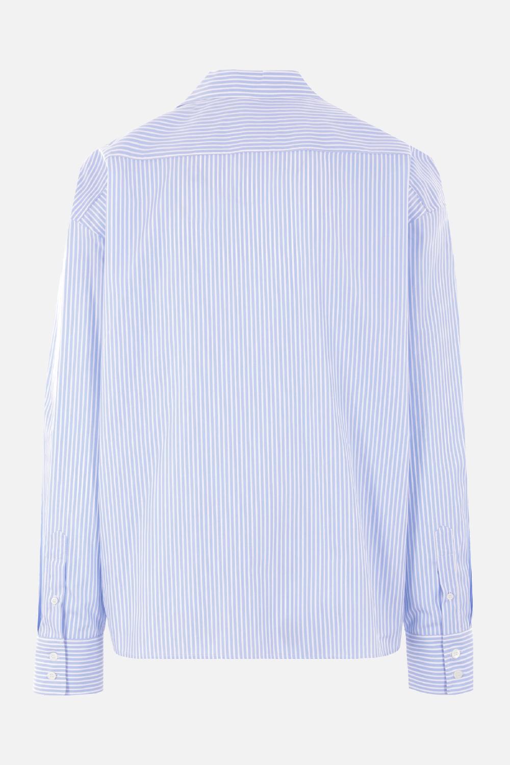 PRADA Camicia Full-zip In Popeline A Righe