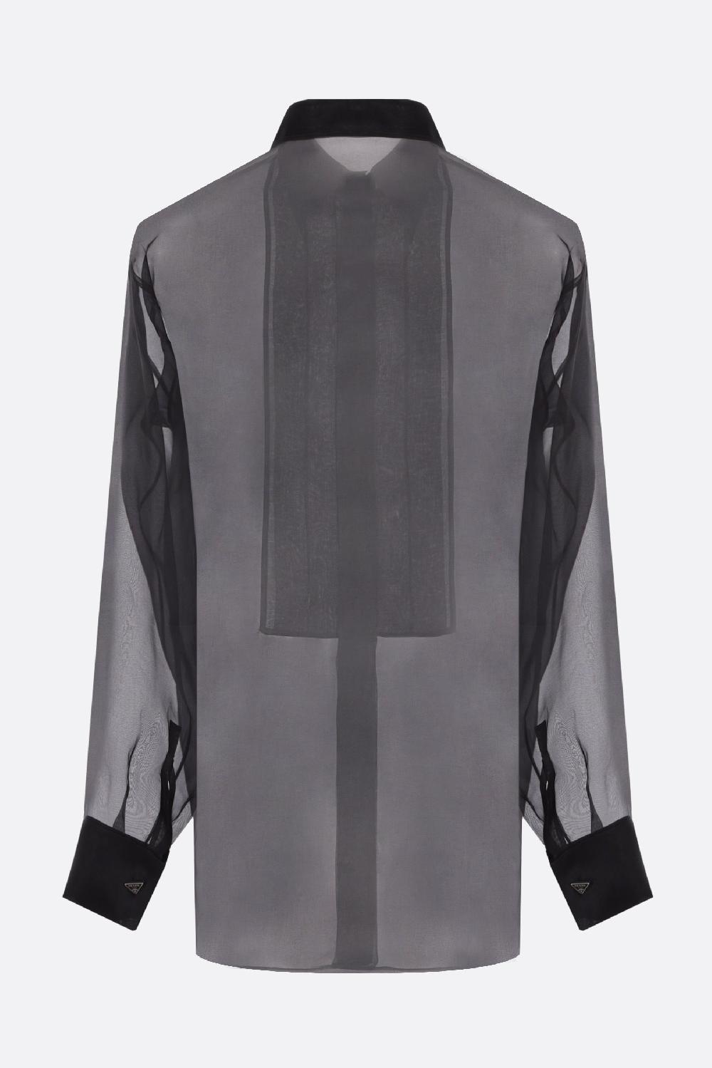 PRADA Camicia In Organza Con Plastron