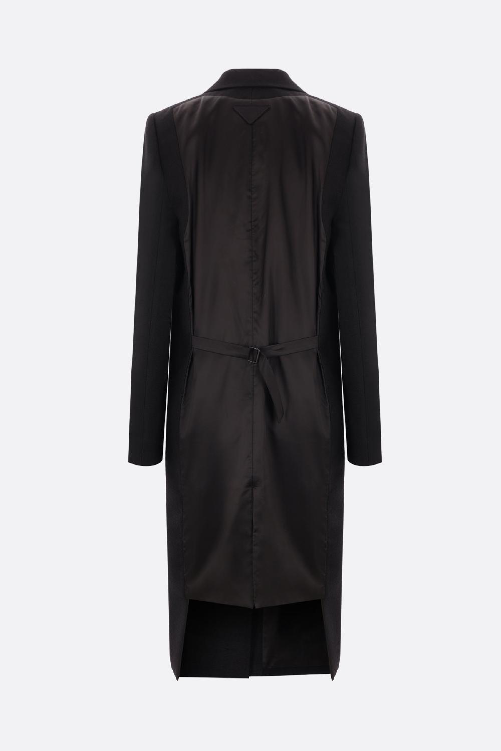 PRADA Cappotto Doppiopetto In Lana E Twill