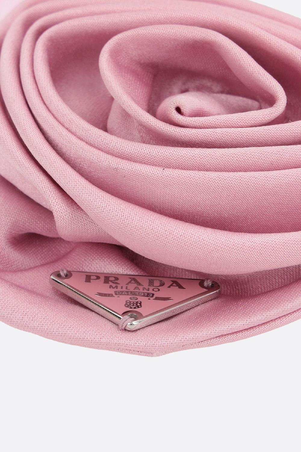 PRADA Choker In Velluto Con Fiore E Logo