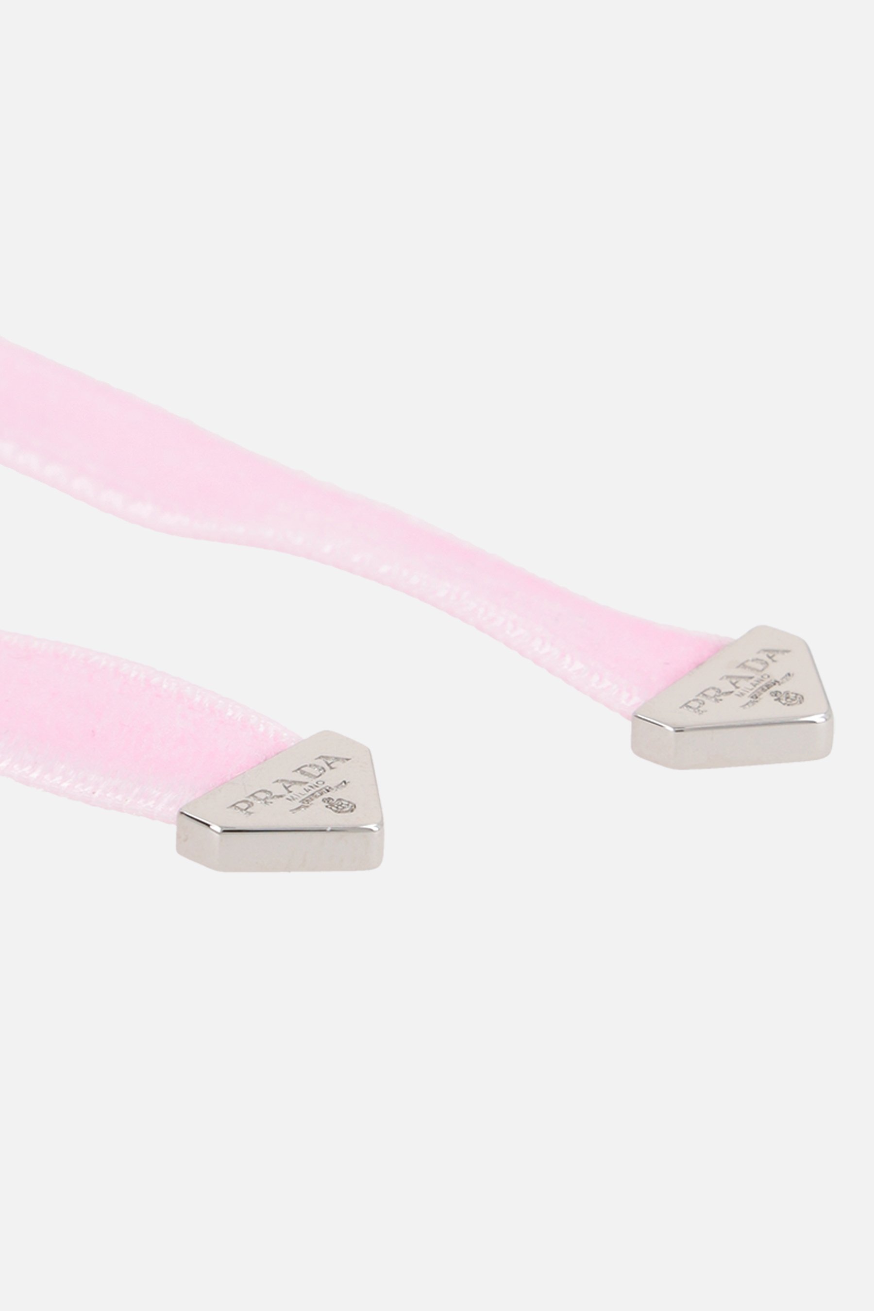 PRADA Choker In Velluto Con Fiore E Logo