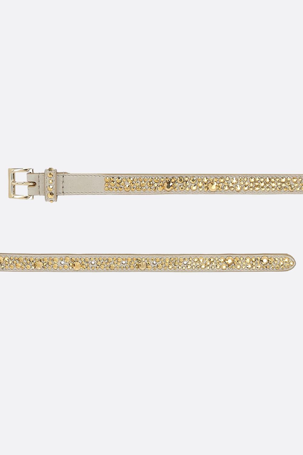 PRADA Cintura Sottile In Suede Con Cristalli