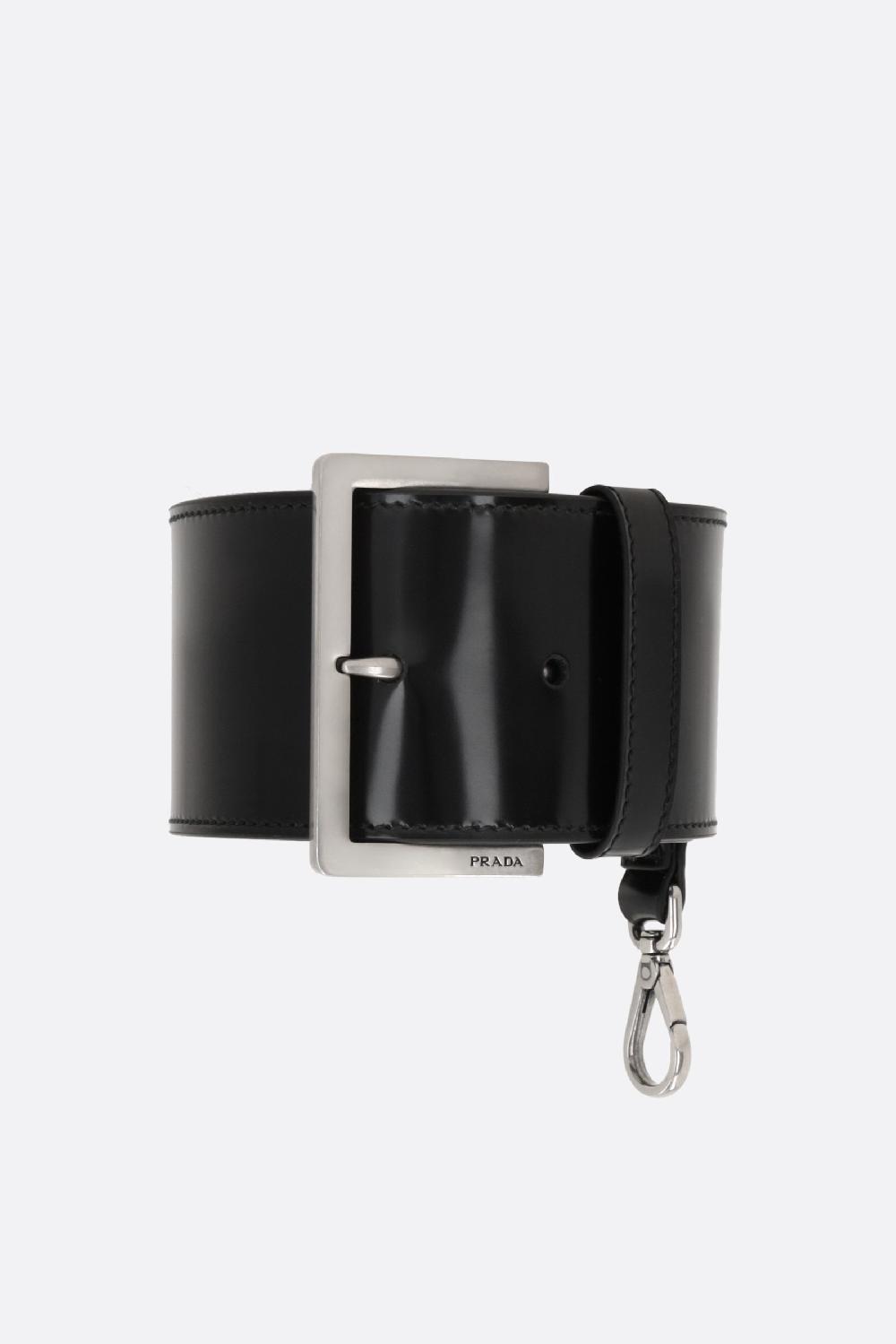 PRADA cinturino per borsa in pelle spazzolata