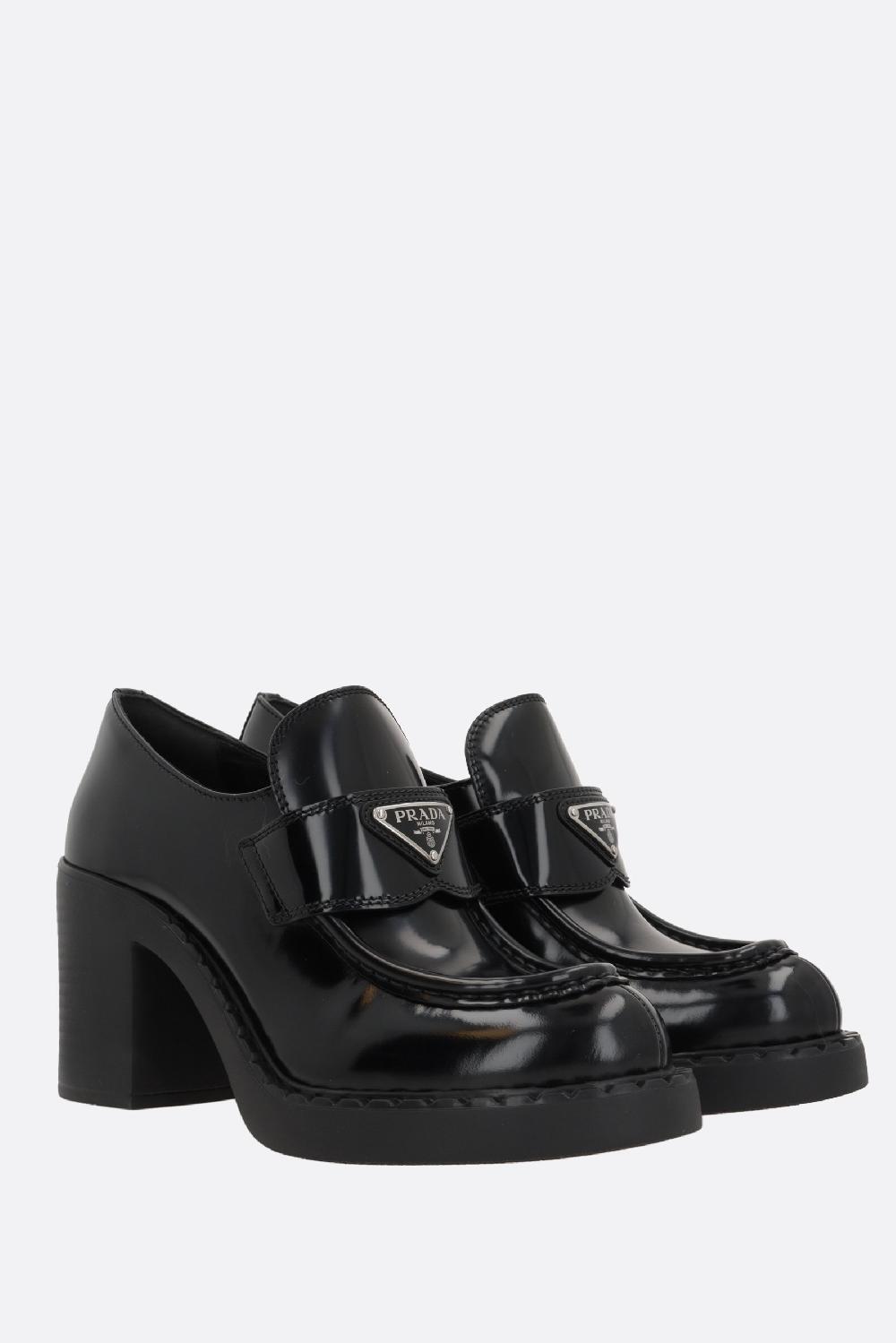 PRADA Décolleté Chocolate In Pelle Spazzolata