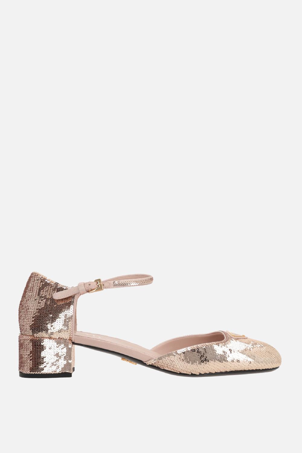 PRADA décolleté d'Orsay in raso con paillettes