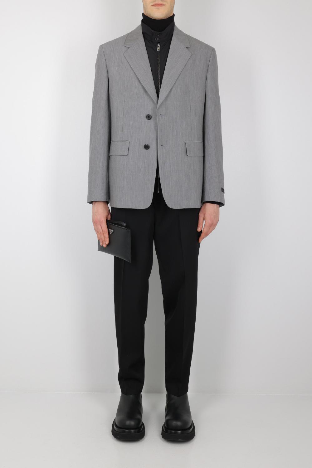 PRADA Giacca Monopetto In Lana E Mohair