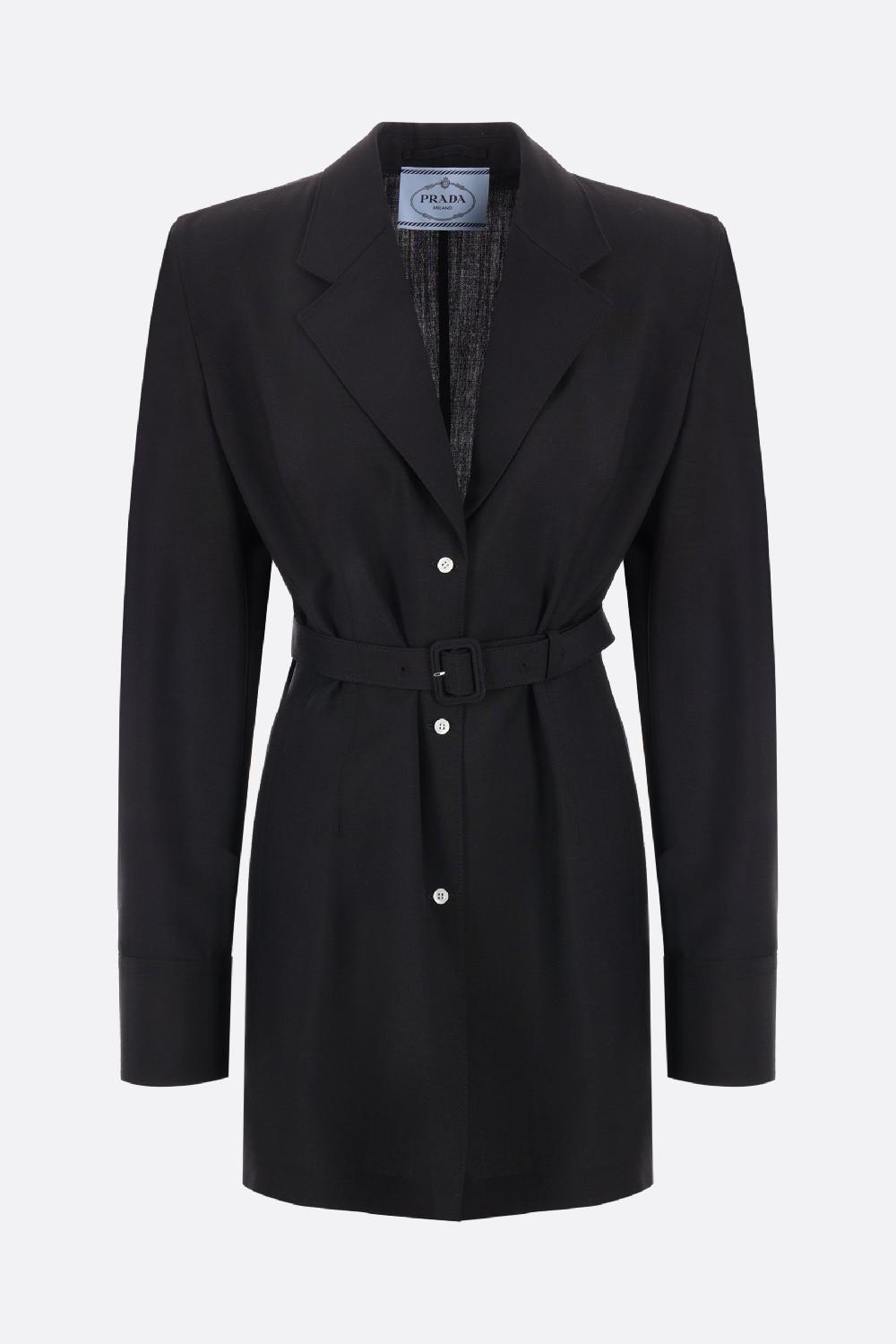 PRADA giacca monopetto in lana e mohair