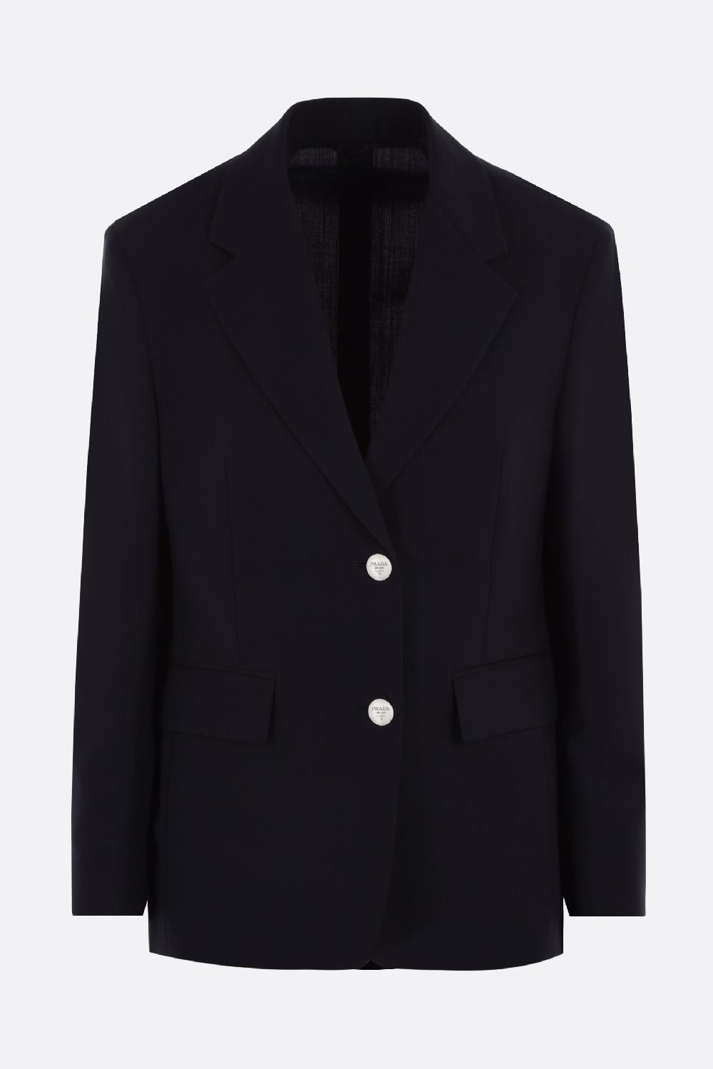 PRADA giacca monopetto in lana e mohair