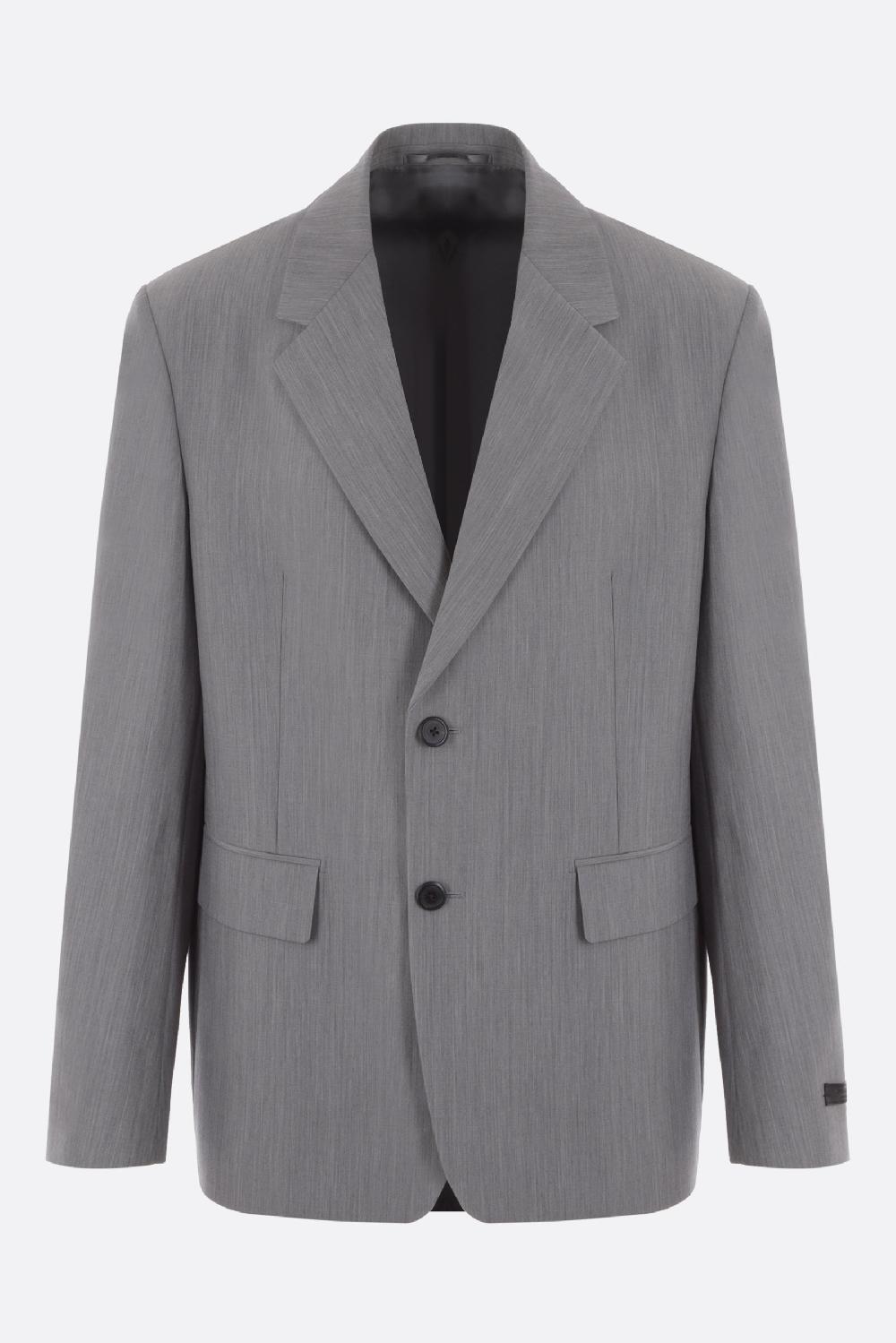 PRADA giacca monopetto in lana e mohair