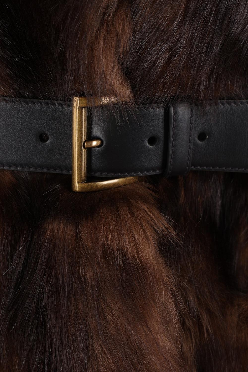 PRADA Gilet In Pelliccia Con Cintura