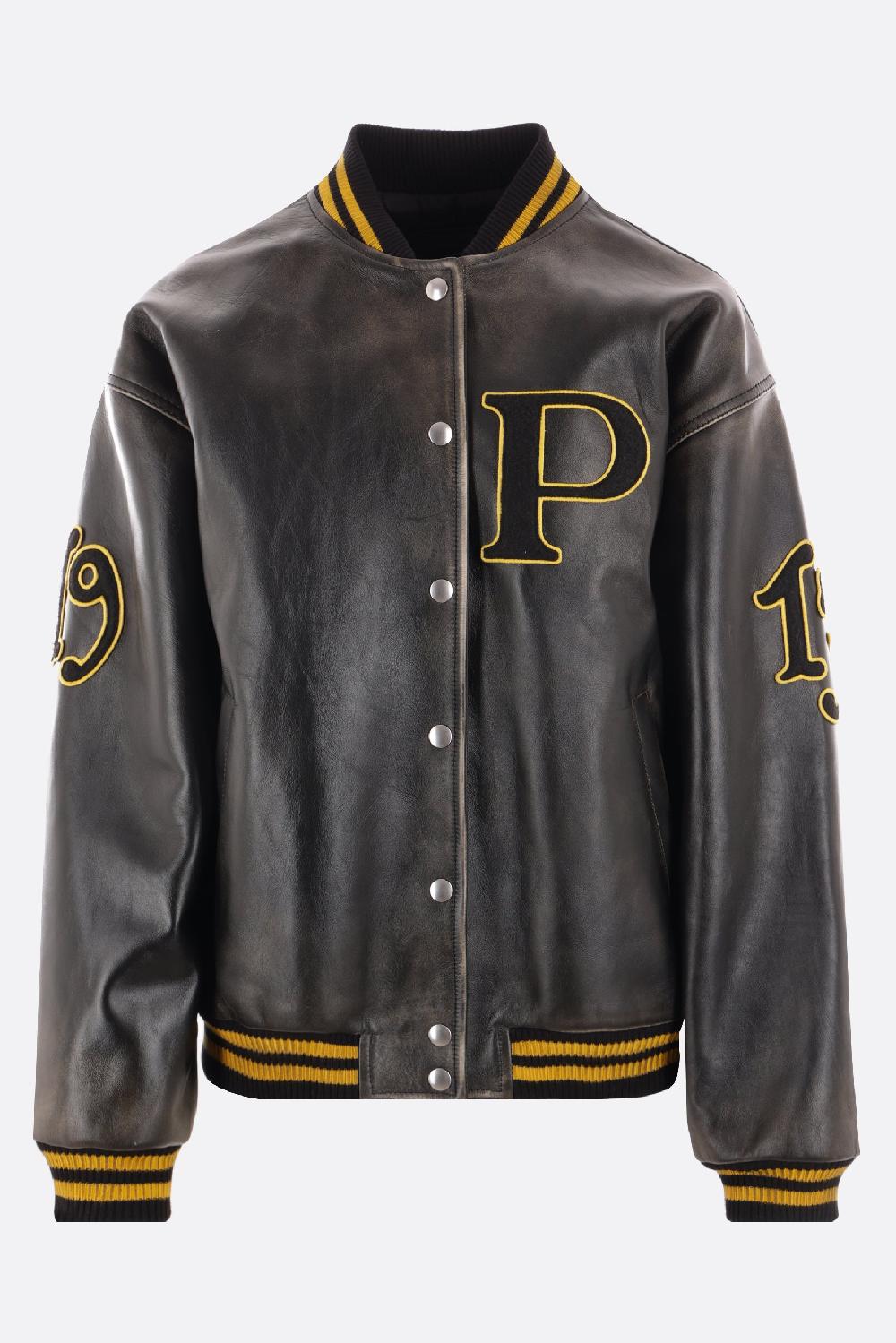 PRADA giubbotto bomber oversize in pelle