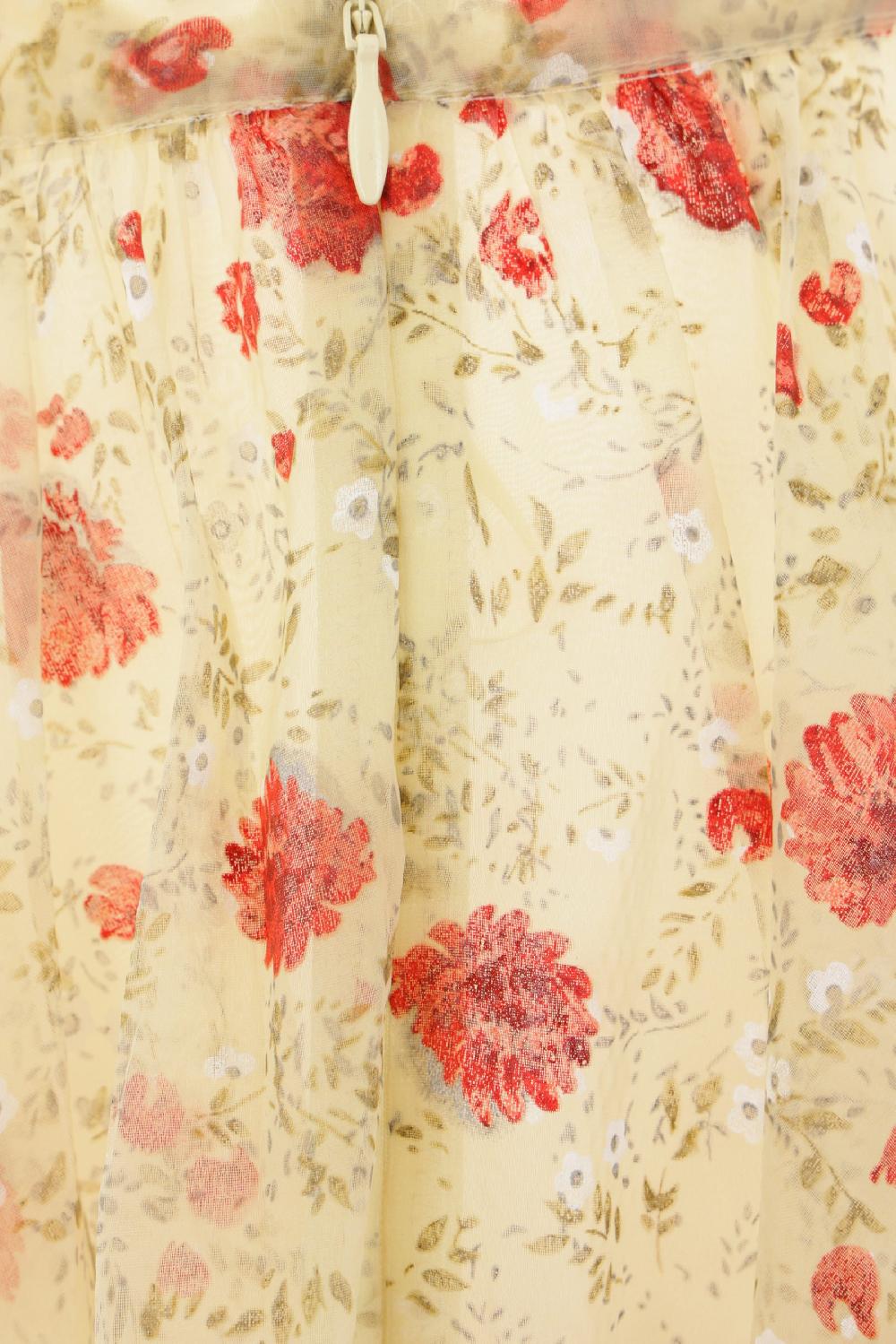 PRADA Gonna A Ruota In Nylonette Stampa Papavero