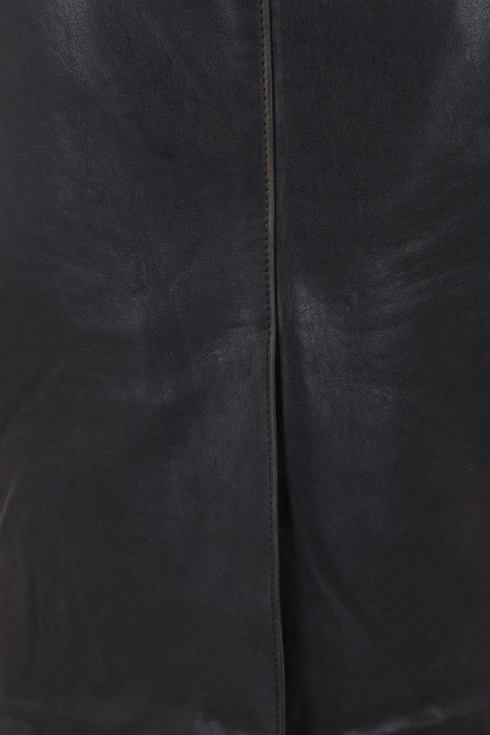 PRADA Gonna A Tubino In Pelle Effetto Vintage