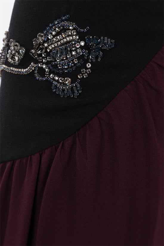 PRADA Gonna Midi In Sablé Con Ricamo