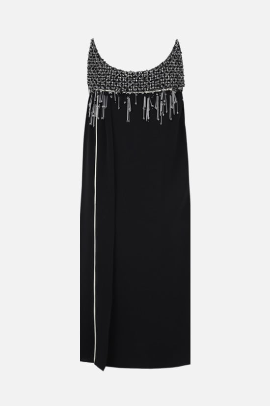 PRADA Miniabito In Sablé Con Decorazione Gioiello