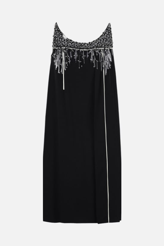 PRADA miniabito in sablé con decorazione gioiello