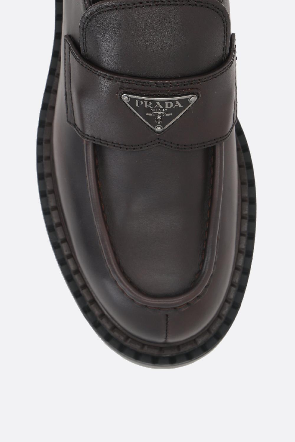 PRADA Mocassino Double Chocolate In Pelle Liscia