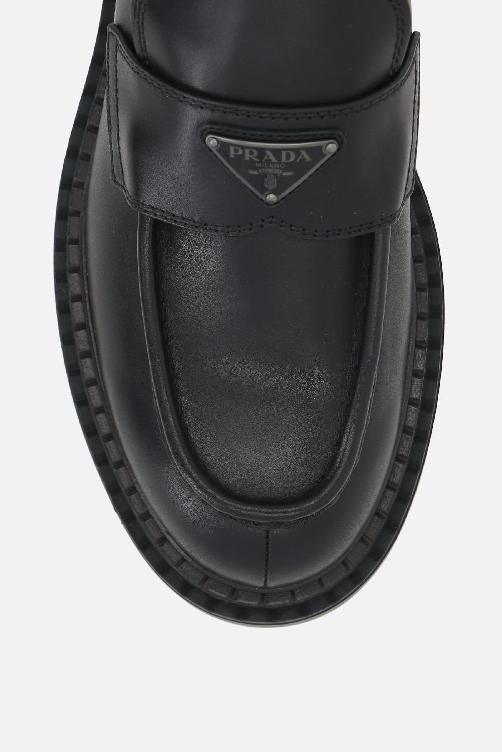 PRADA Mocassino Double Chocolate In Pelle Liscia