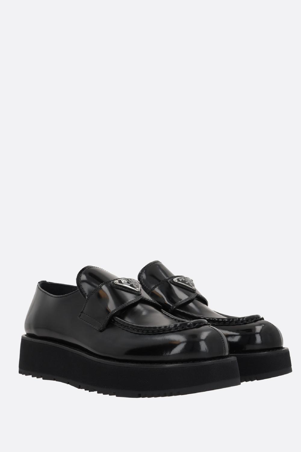 PRADA Mocassino Flatform In Pelle Spazzolata