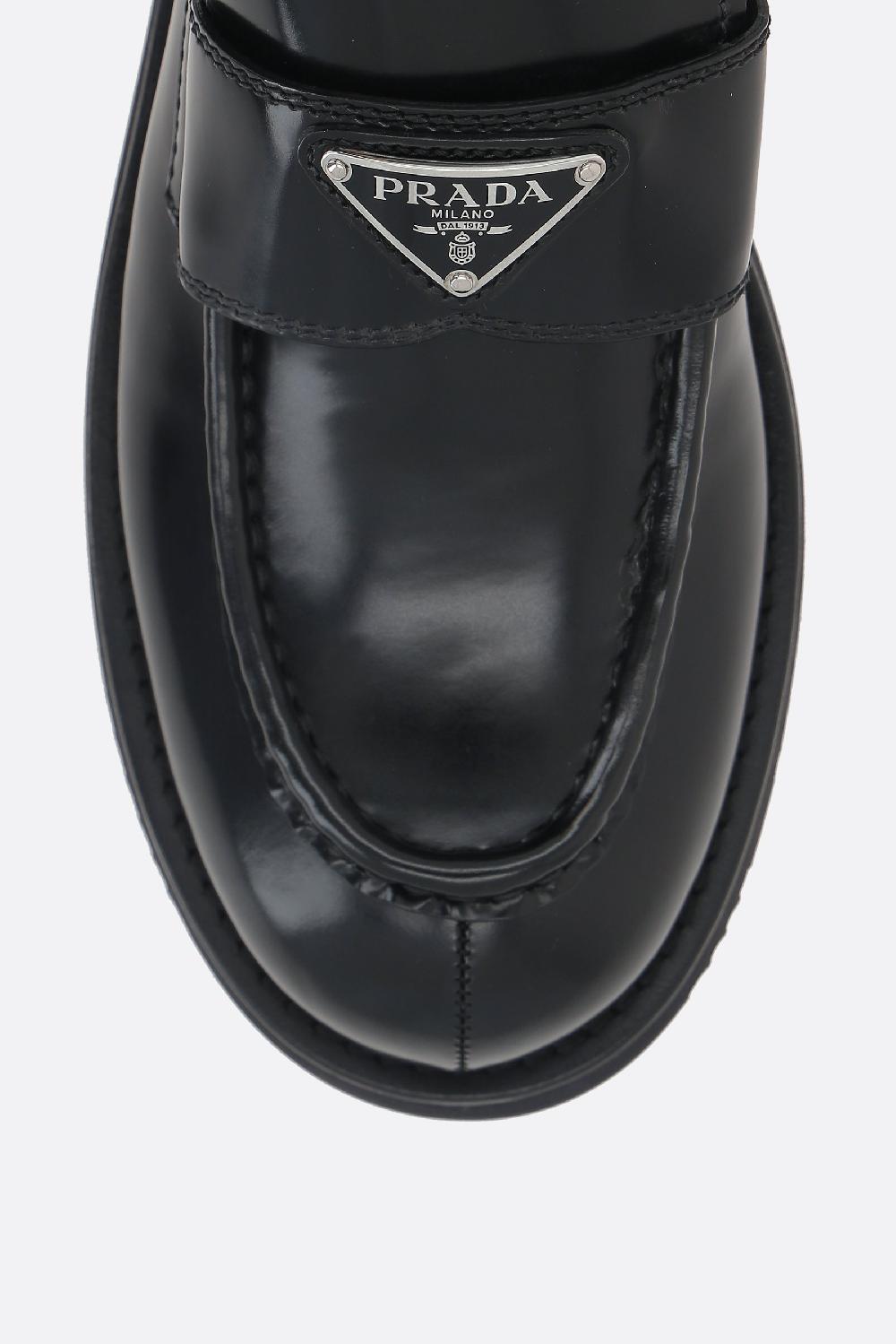 PRADA Mocassino Flatform In Pelle Spazzolata