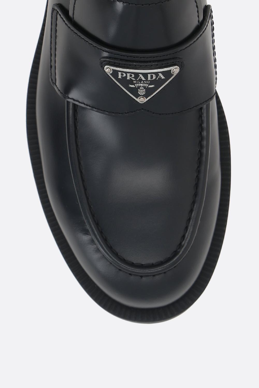 PRADA Mocassino In Pelle Spazzolata
