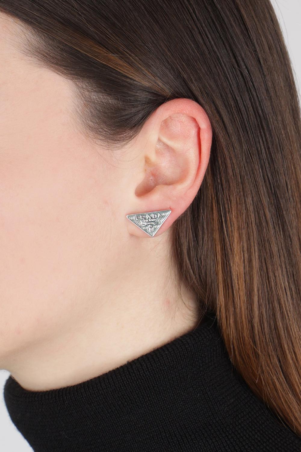 PRADA Orecchini A Triangolo In Argento 925