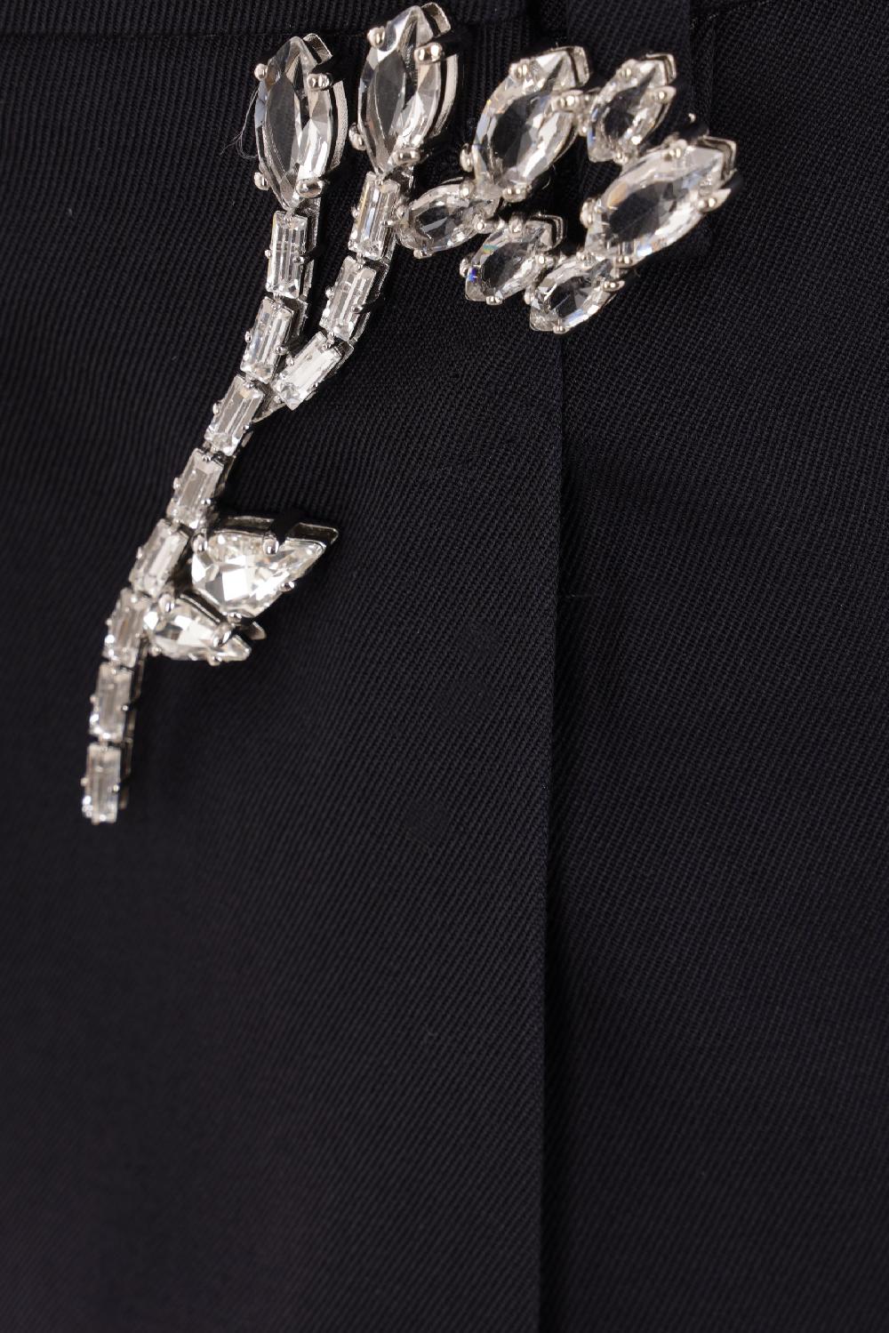 PRADA Pantalone A Gamba Ampia In Gabardine