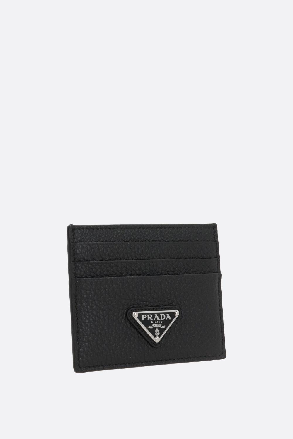 PRADA Porta Carte In Pelle Martellata