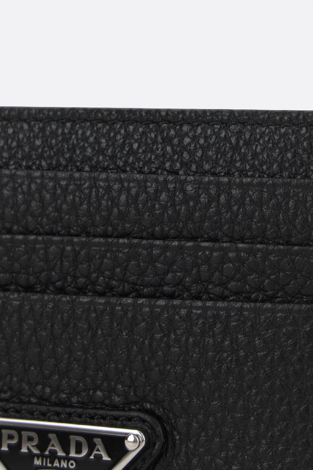 PRADA Porta Carte In Pelle Martellata