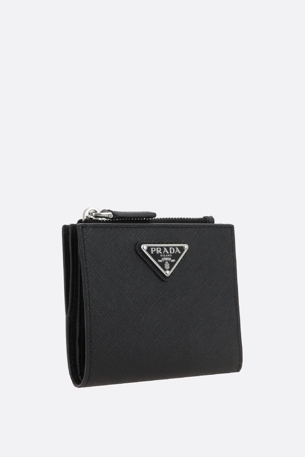 PRADA Portafogli Compatto In Pelle Saffiano