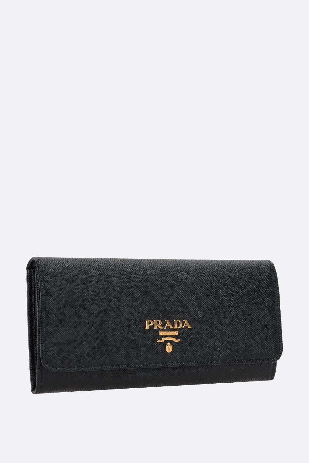 PRADA Portafogli Continental In Pelle Saffiano