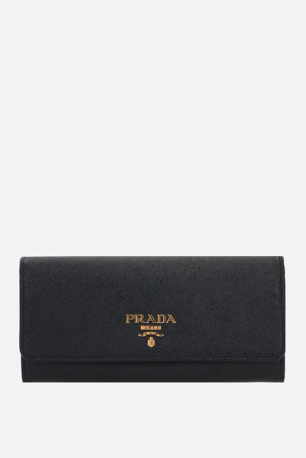 PRADA portafogli continental in pelle Saffiano
