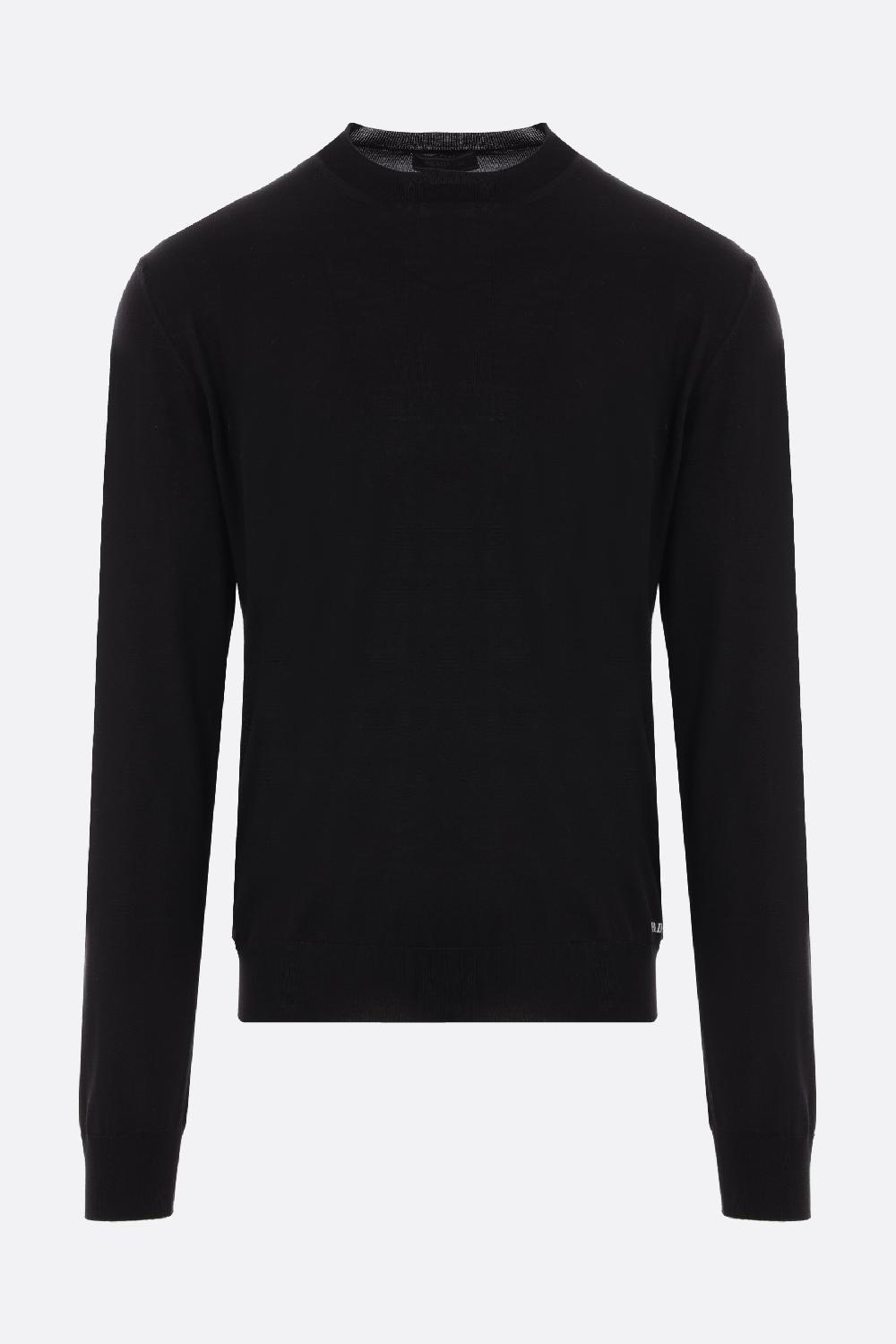 PRADA pullover in seta intarsio logo