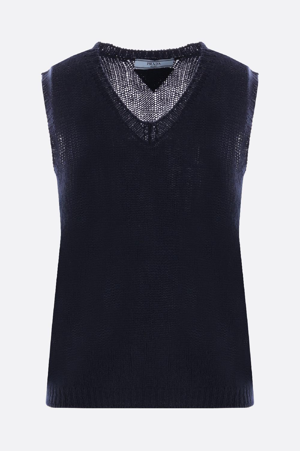 PRADA pullover smanicato in cashmere