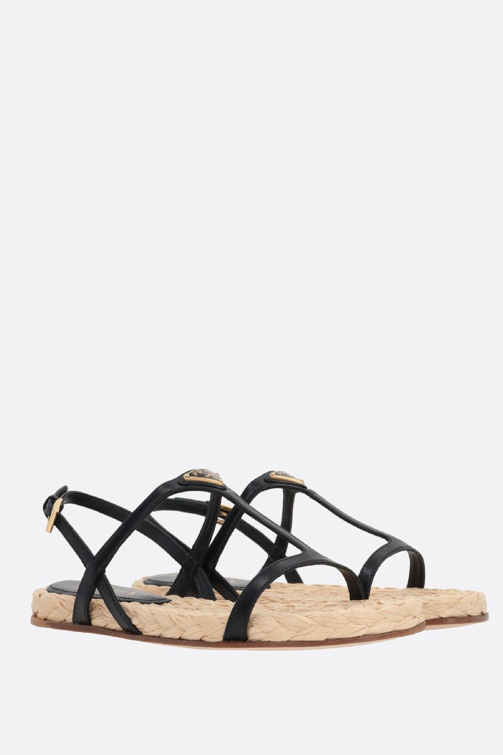 PRADA Sandalo Flat In Nappa Con Logo