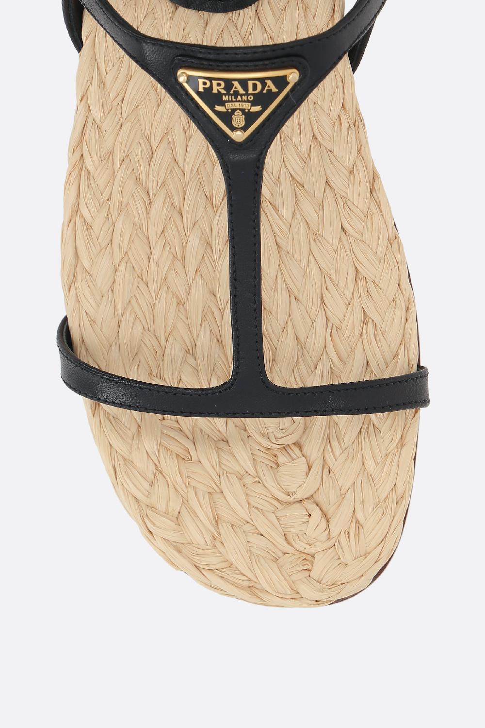 PRADA Sandalo Flat In Nappa Con Logo