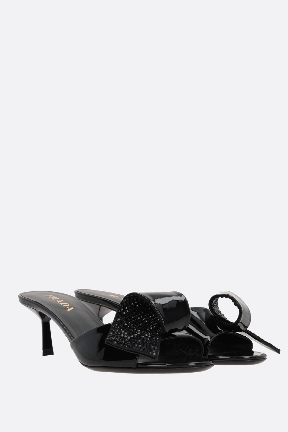 PRADA Sandalo Mule In Vernice Con Cristalli