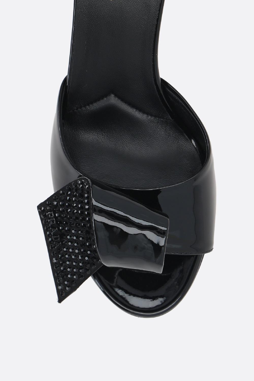 PRADA Sandalo Mule In Vernice Con Cristalli