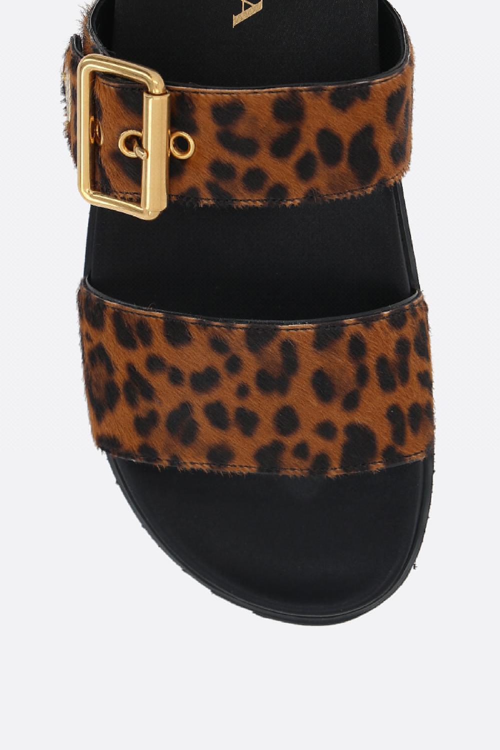 PRADA Sandalo Slide In Cavallino Stampa Leopardo