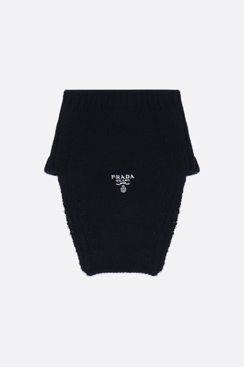 PRADA scaldacollo in cashmere ricamo logo